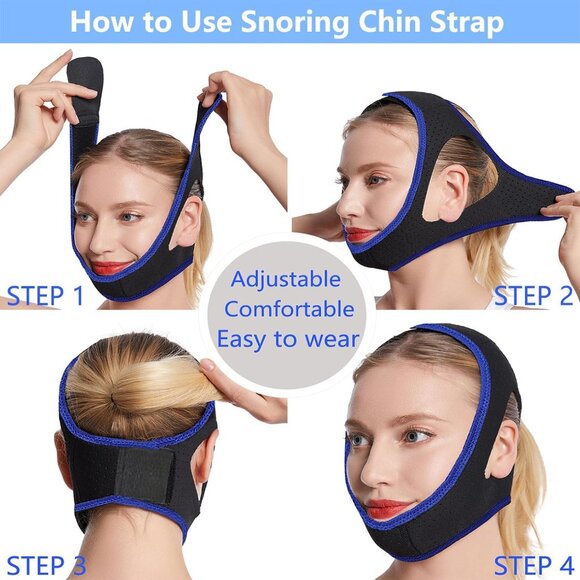 Anti Snoring Chin Strap with 2 Adjustable Velcro, Soft Airflow Chin Strap - Picture 7 of 7